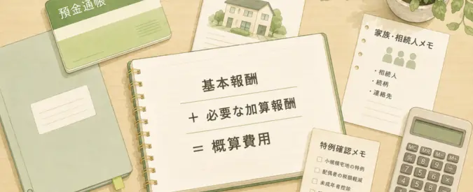 相続税申告の費用が基本報酬と必要な加算報酬で決まることを示す図解