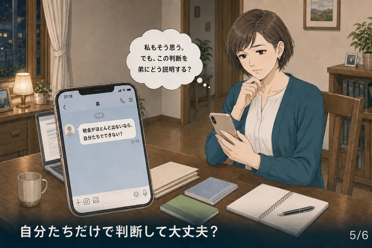 家族から自分で申告できないか聞かれる女性